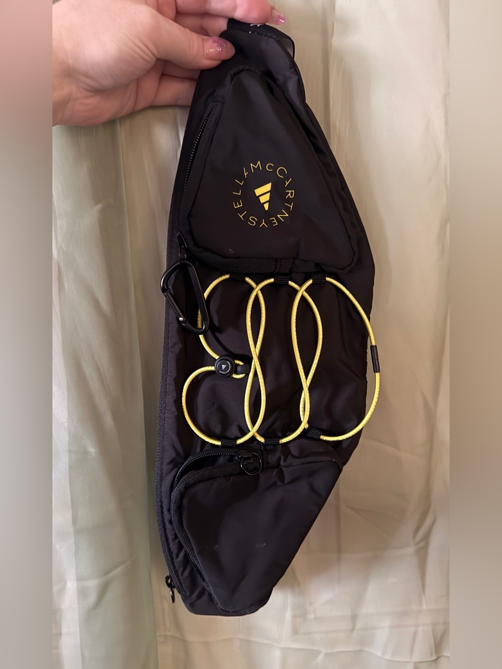 Adidas Stella McCartney Black and Yellow Belt Sling Bag
